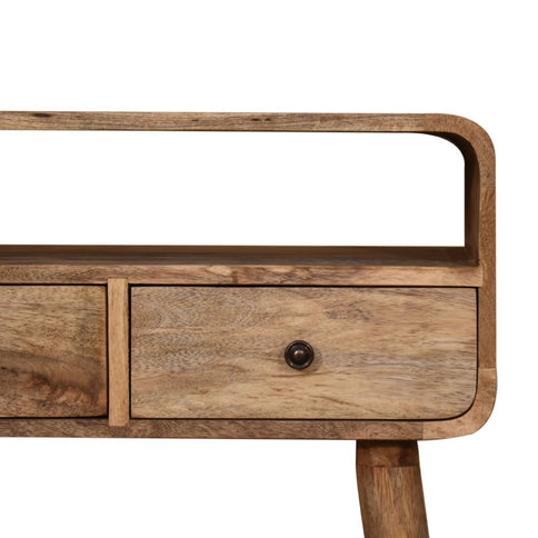Curved Chestnut Console Table