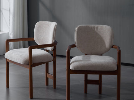 Upholstered Arm Dining Chairs (Set of 2)