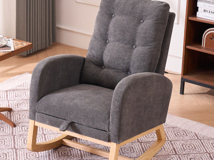Accent Rocking Chair With Footrest, High Back