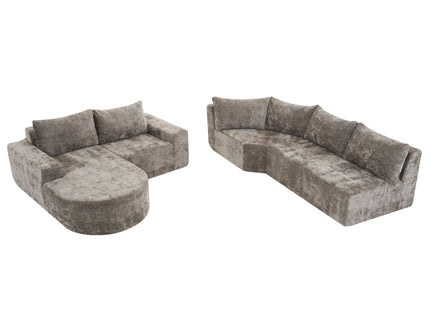 U-Shaped Oversized Modular Cloud Sectional Sofa With Deep Seat For Living Room
