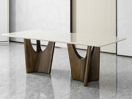 Dining Table - Beige / Bronze Golden