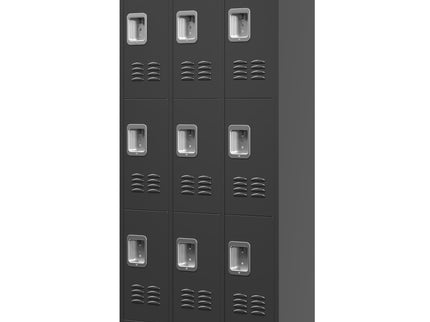 9 Door Lockers With Lock For Secure Storage And - Black