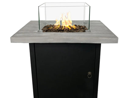 Reinforced Propane Fire Pit Table - Black / Gray