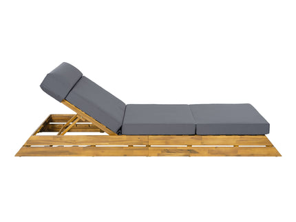 Chaise Lounge Set With 4 Fold Cushion And Built In Headrest