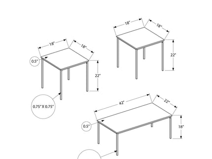 Table Set, Coffee, End, Contemporary, Modern (Set of 3)