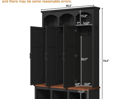 Classic Arched Design Hall Tree With 3 Hidden Storage