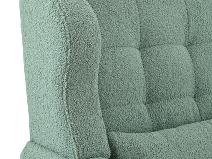 Modern Accent Chair, Teddy Fabric Living Room Chairs Comfy Reading Chair, Mid Century Accent Chair, Lounge Arm Chairs Armchair For Living Room Bedroom - Light Green