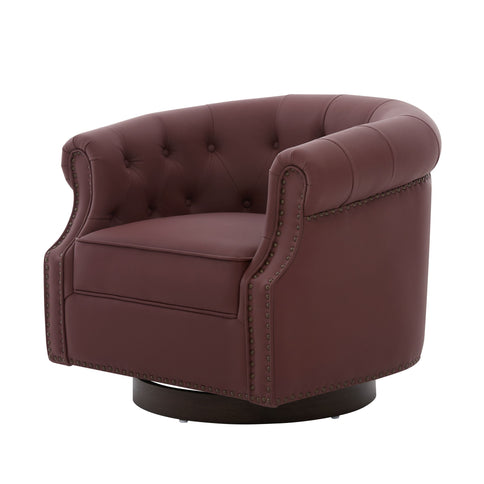 360° Swivel Accent Chair With Curved Back