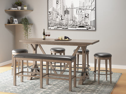 Bar Height Bench - Brown