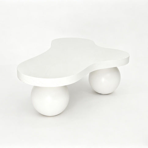 Cloud Shaped Coffee Table With 3 Ball Legs For Living Room