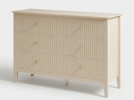 Modern 6 Drawer Fluted Dresser