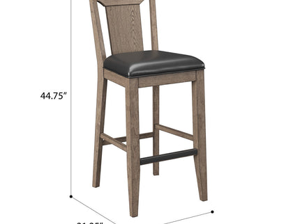Slat Back Bar Stools (Set of 2) - Brown