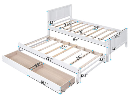 Platform Bed With Trundle And Drawers
