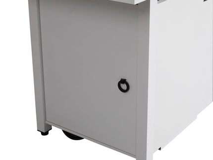 Outdoor Fire Pit Table With Lid - White / Black