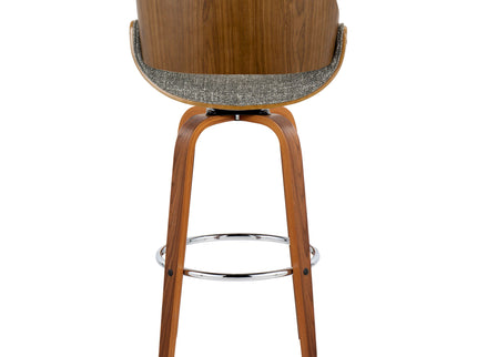 Fabrizzi - Mid Century Modern Fixed Height Barstool With Swivel With Round Footrest (Set of 2)