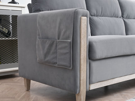 Comfortable Solid Wood Three-Seater Sofa, Soft Cushions, Durable And Long-Lasting, 79.5" Sofa Couch For Living Room