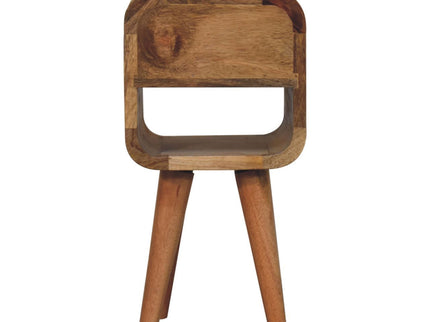 Mini California Curved Nightstand Wth Lower Slot