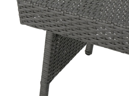 Outdoor Wicker Table With Rectangular Tabletop - Gray