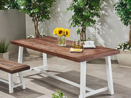 Equilibrium - Outdoor Dining Table With Wooden Frame And Slat Top