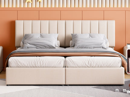 Upholstered Platform Bed With A Hydraulic Storage System
