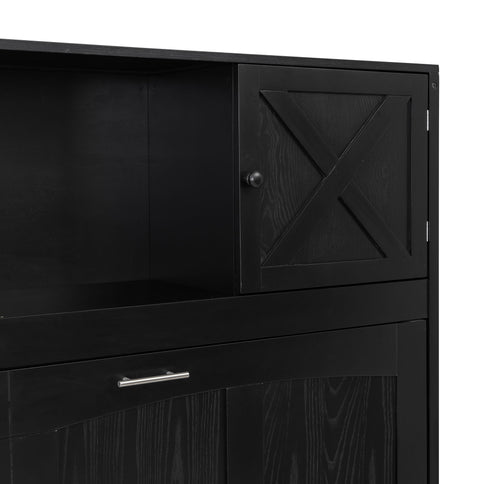 Rustic Casual Murphy Bed With Storage Cabinets
