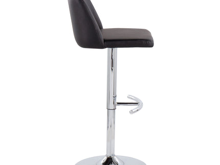 Toriano - Contemporary Adjustable Barstool With Swivel & Rounded T Footrest (Set of 2)