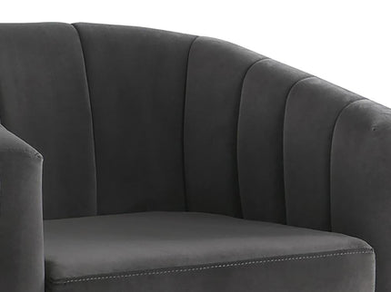 Tufted Barrel Accent Chair Upholstered Lounge Chair - Gray