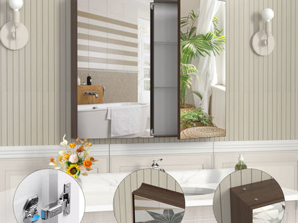 Medicine Cabinet, Wall Mounted Bathroom Mirror With Storage