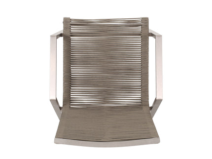 Outdoor Modern Aluminum Dining Chair Set With Rope Sea (Set of 2)