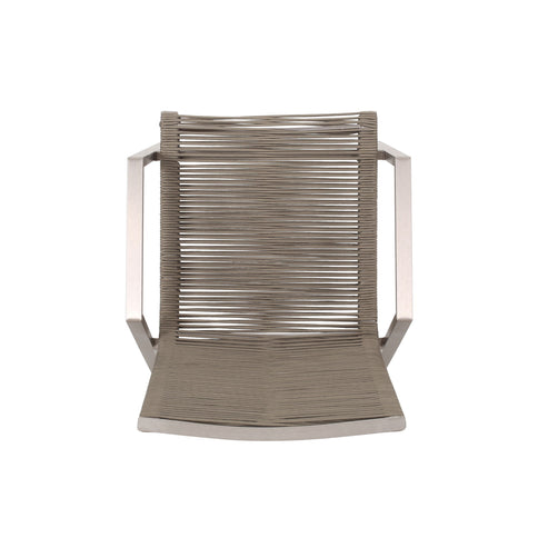 Outdoor Modern Aluminum Dining Chair Set With Rope Sea (Set of 2)