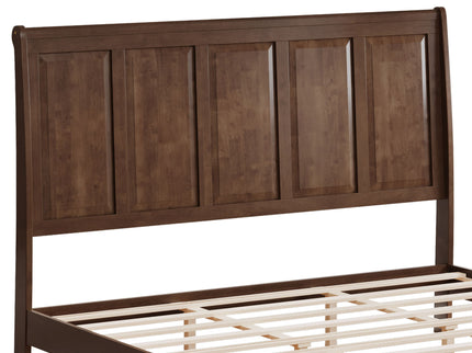 Sleigh Bed Frame With Tall Headboard And Storage Bench
