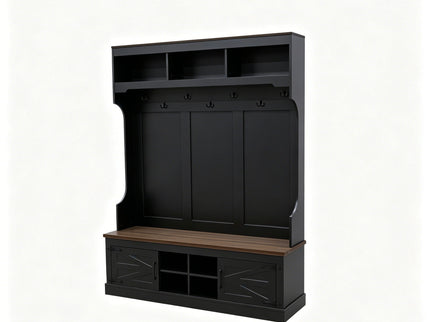 Farmhouse Hall Tree With Bench And Shoe Storage