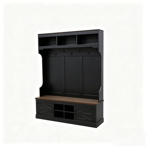 Farmhouse Hall Tree With Bench And Shoe Storage