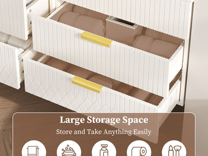 Wall Mounted Floating Cabinet With Double Drawer, Rectangular Sink