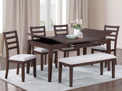 Ladder Back Design Dining Chairs (Set of 2) - Walnut