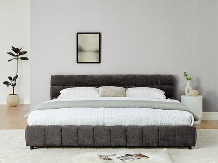 Modern Platform Bed Frame With Thick Fabric