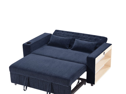 Pull-Out Sofa Bed Convertible Couch With Adjustable Backrest For Living Room