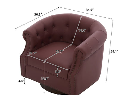 360° Swivel Accent Chair With Curved Back