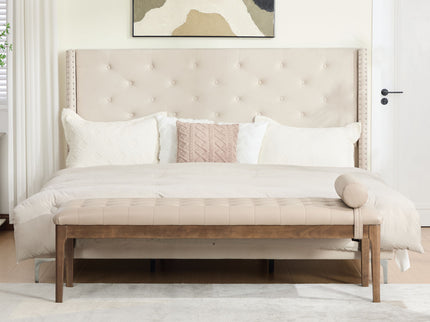 Upholstered End Of Bed Bench With Headrest