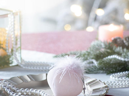 Christmas Ball Ornaments, Glass Decorative Hanging Ball Christmas Tree Ornaments For Holiday Party Decorations (Set of 6) - Pink