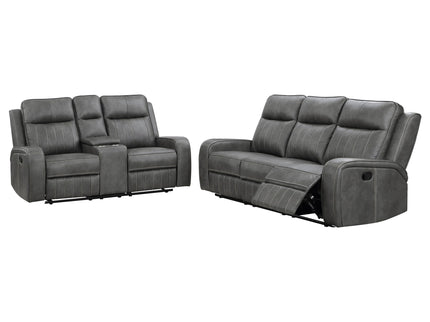 Forrest - 2 Piece Motion Reclining Sofa Set - Gray