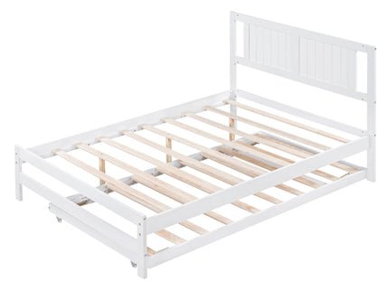 Platform Bed With Adjustable Trundle