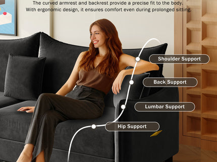 King Pull Out Sofa Bed, 3-In-1 Convertible Bed With 3 Pillows