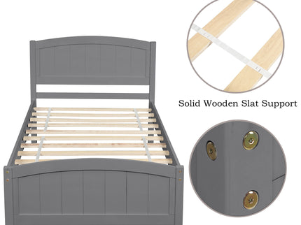 Platform Bed & Headboard, Footboard And Wood Slat Support