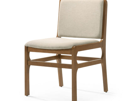 Contemporary Dining Chair Set Upholstered Fabric With Rubberwood Frame