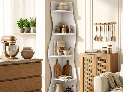 5 Tier S - Shaped Corner Shelf For Living Room