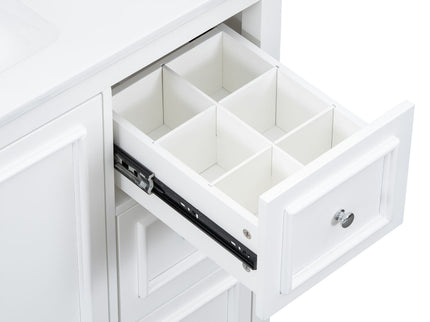 Bathroom Vanity With Sink, Soft-Close Doors, Adjustable U-Shelf, 3 Drawers