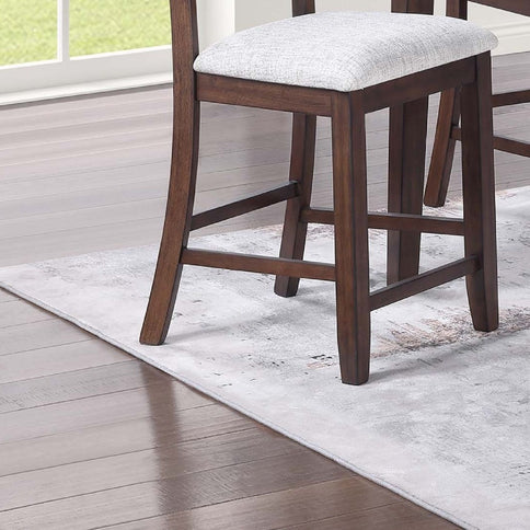 Ladder Back Design Counter Height Dining Chairs (Set of 2) - Walnut