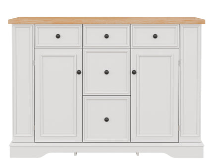 Sideboard Buffet Cabinet With 5 Drawers, 2 Cabinets, Adjustable Shelves