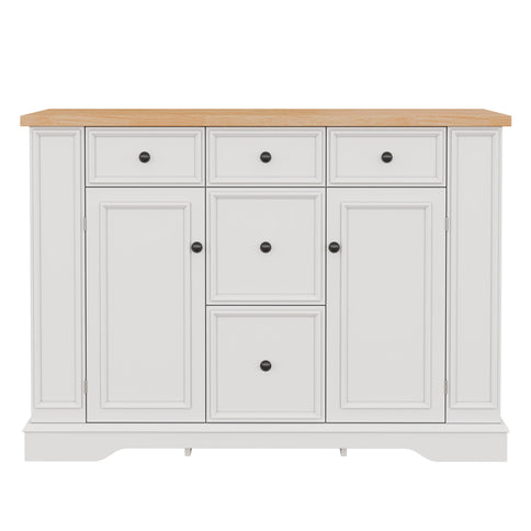 Sideboard Buffet Cabinet With 5 Drawers, 2 Cabinets, Adjustable Shelves